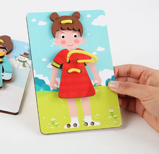 Threading People & Clothing Set Learning Aid