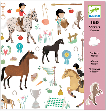Djeco Stickers Horses 160pc Art and Craft