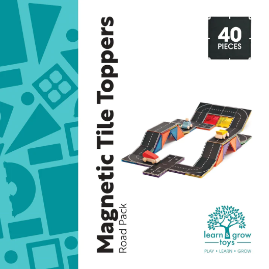 Learn & Grow Toys Magnetic Tile Toppers Road Pack 40pc Set Construction