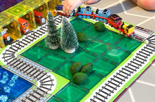 Load image into Gallery viewer, Learn &amp; Grow Toys Magnetic Tile Toppers Train Track 36pc Set
