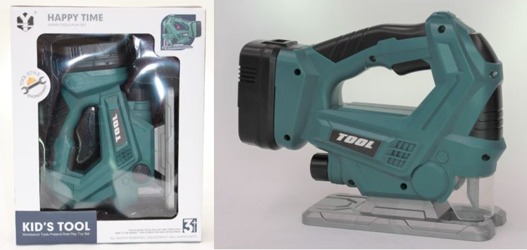 Electronic Jigsaw with Cutting Function and Changeable Battery Pretend Play