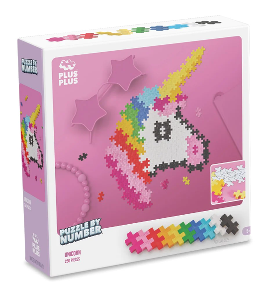 Plus-Plus Puzzle By Number Unicorn 250pc Construction