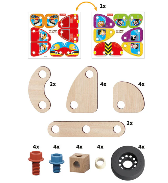 Quercetti Play Bio Wood Dino Construction Toy