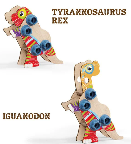 Quercetti Play Bio Wood Dino Construction Toy