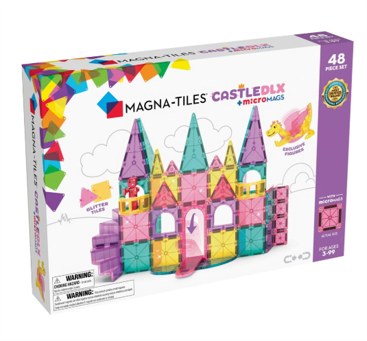 Magna Tiles Castle DLX + MicroMAGS 48pc magnetic toy
