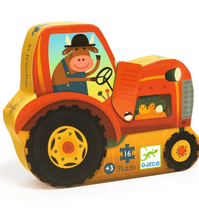 Load image into Gallery viewer, Djeco Tractor 16pc Silhouette Puzzle
