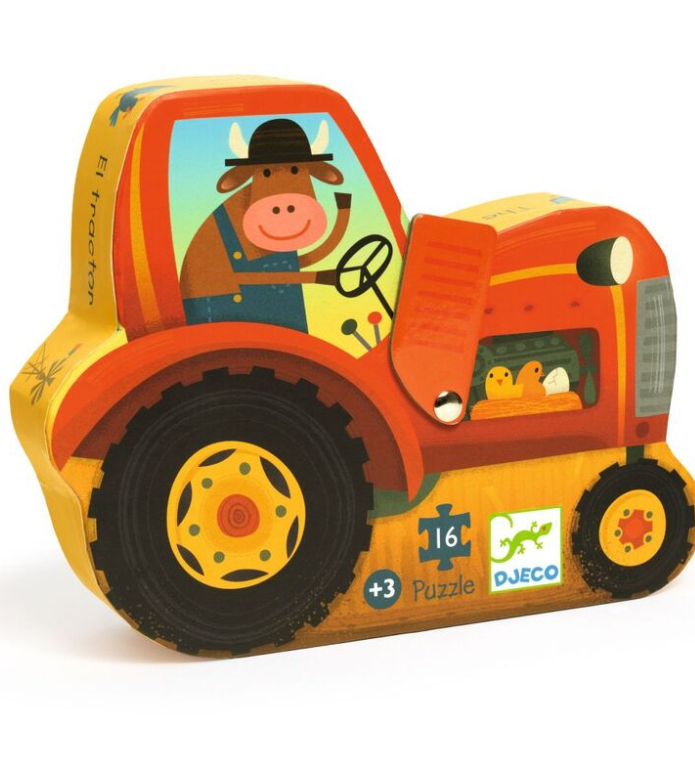 Djeco Tractor 16pc Silhouette Puzzle
