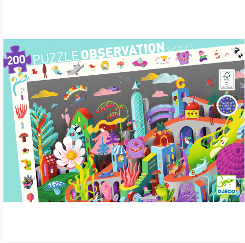 Djeco Crazy Town 200pc Observation Puzzle Puzzle