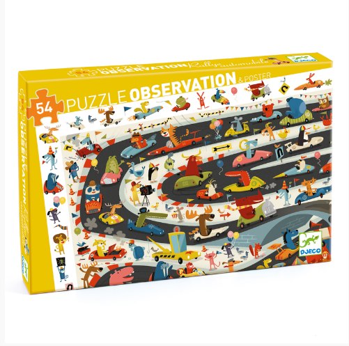 Djeco Car Rally 54pc Observation Puzzle Puzzle