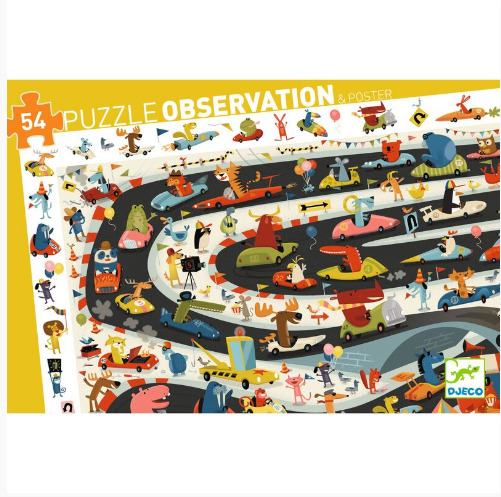 Djeco Car Rally 54pc Observation Puzzle Puzzle