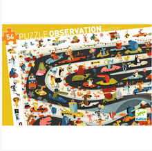 Load image into Gallery viewer, Djeco Car Rally 54pc Observation Puzzle
