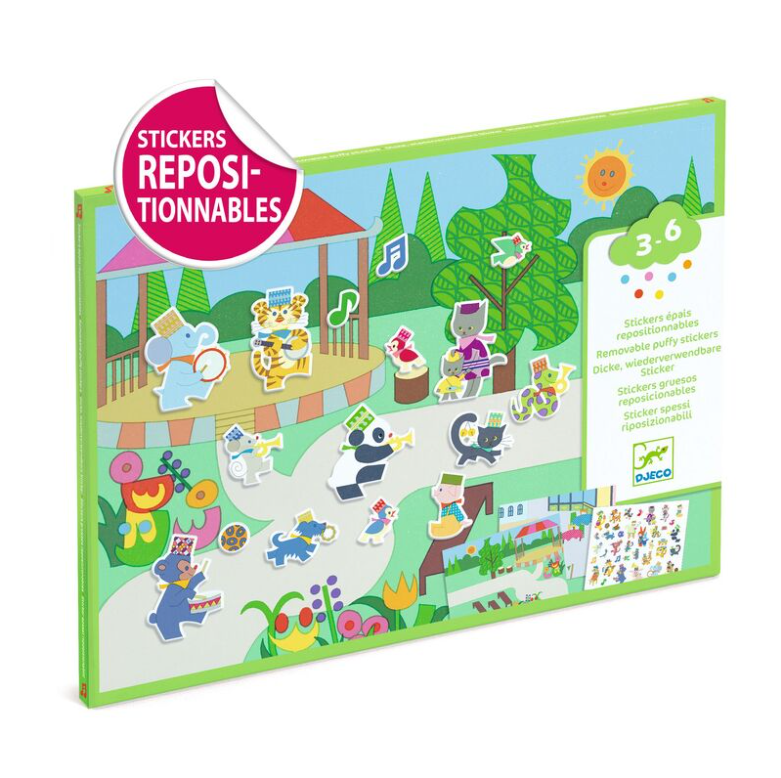 Djeco Fanfare 30pc Reusable Puffy Stickers