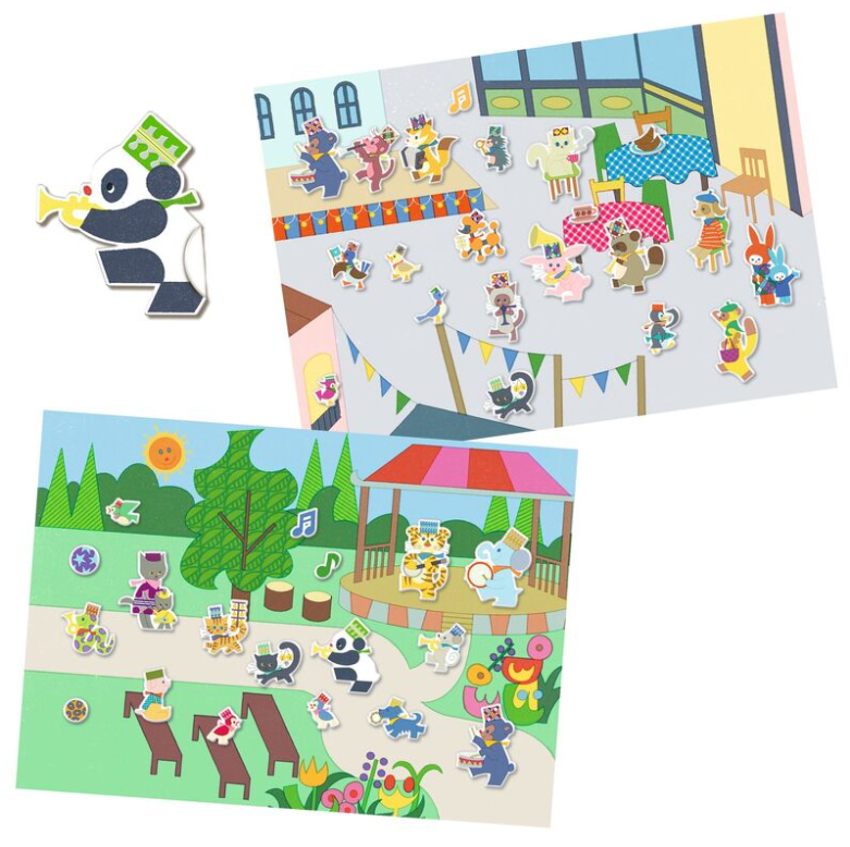 Djeco Fanfare 30pc Reusable Puffy Stickers