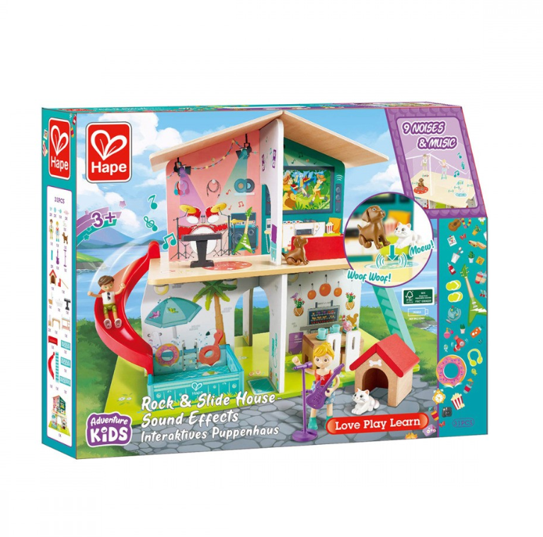 Hape Rock & Slide House with Sound Effects Dollhouse