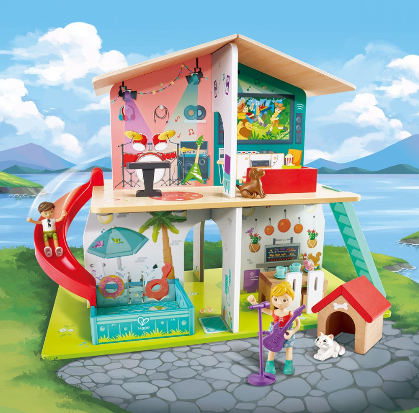 Hape Rock & Slide House with Sound Effects Dollhouse
