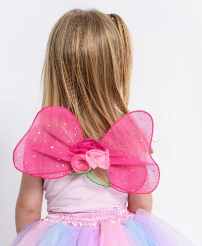 Dress Up Flower Fairy Wings Pink Costume