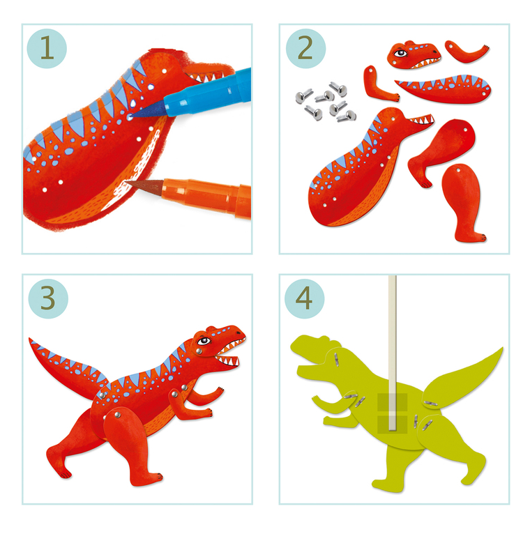Djeco Paper Puppet Dinosaurs Art & Craft Kits