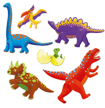 Load image into Gallery viewer, Djeco Paper Puppet Dinosaurs
