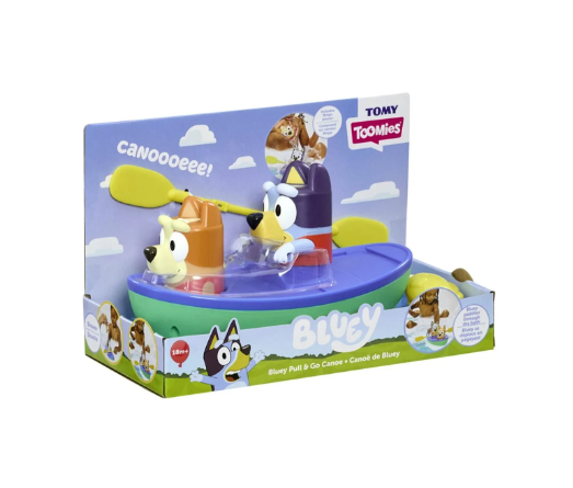 Tomy Toomies Bluey Pull & Go Canoe Bath Toys