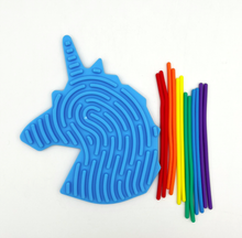 Load image into Gallery viewer, Sensory Activity Board Unicorn Pale Blue Sensory Needs
