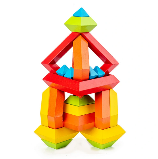 Wooden Pyramid Wedgits Construction