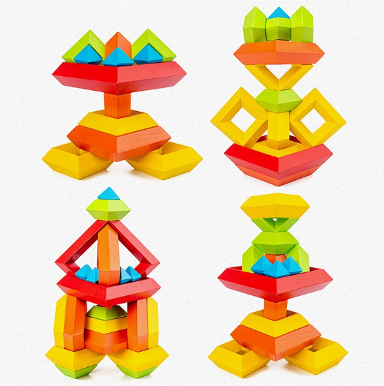 Wooden Pyramid Wedgits Construction