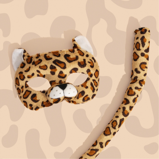 Sweida's Little Safari Deluxe Animal Mask & Tail Set - Leopard Costume
