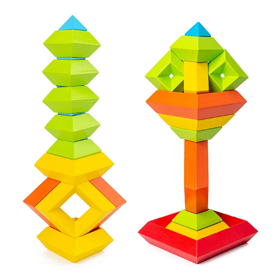 Wooden Pyramid Wedgits Construction