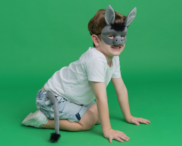 Sweida's Little Safari Deluxe Animal Mask & Tail Set - Donkey Costume