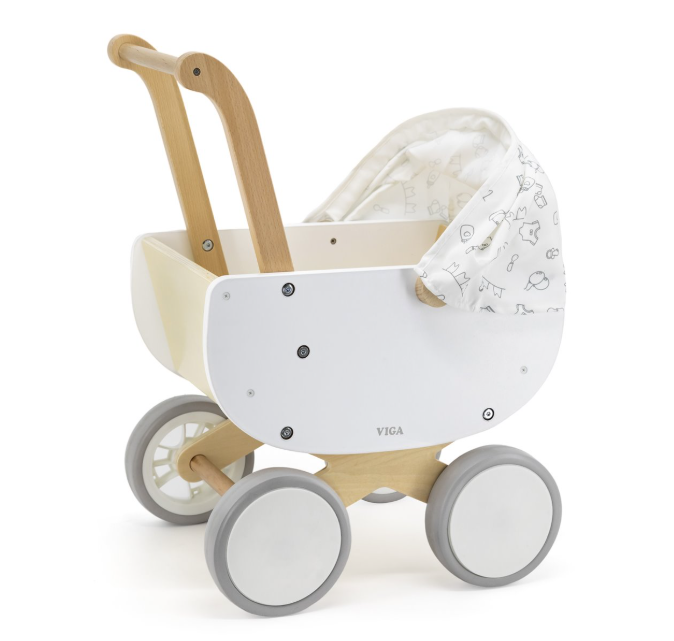 Viga Modern Wooden Doll Pram