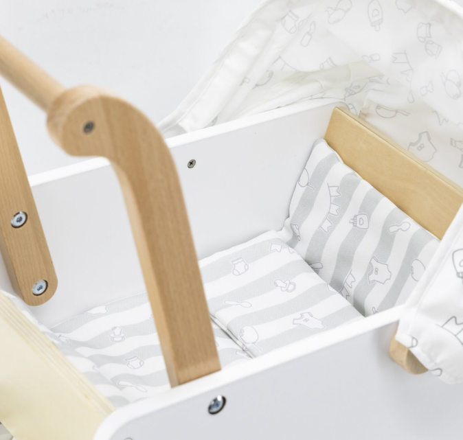 Viga Modern Wooden Doll Pram