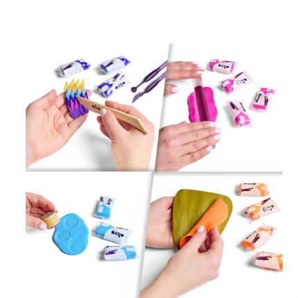 Okto Sensory Art 30pc Air Clay Set: Colour Mixed Palette Art & Craft
