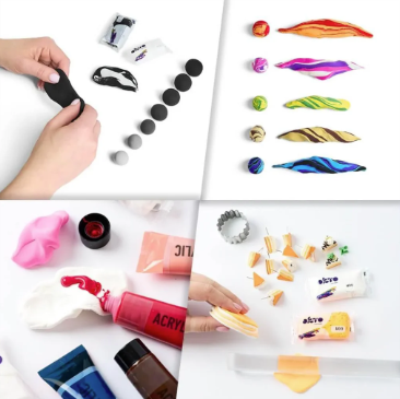 Okto Sensory Art 10pc Air Clay Set - White Art & Craft