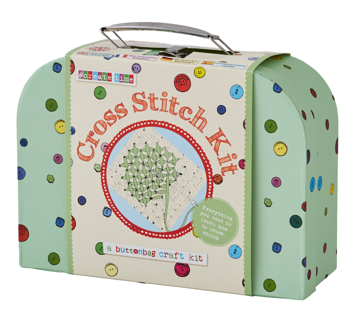 Buttonbag Cross Stitch Suitcase Art and Craft