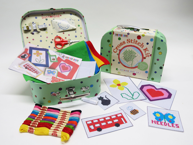 Buttonbag Cross Stitch Suitcase Art and Craft