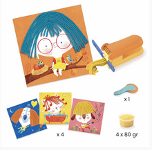 Load image into Gallery viewer, Djeco Modelling Dough Curls &amp; Straight Hair Art &amp; Craft Kits
