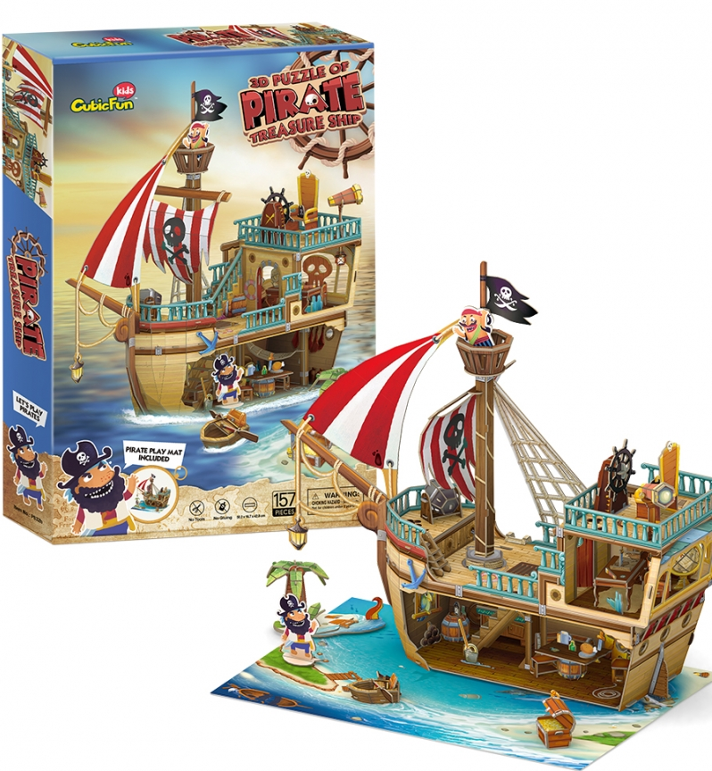 CubicFun 3D Pirate Treasure Ship P832H