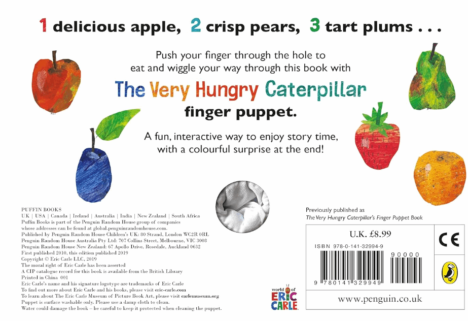 The Very Hungry Caterpillar 123 Finger Puppet Board Book Children's Book