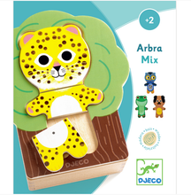Load image into Gallery viewer, Djeco Animal Arbramix Wooden Puzzle Set 18pc
