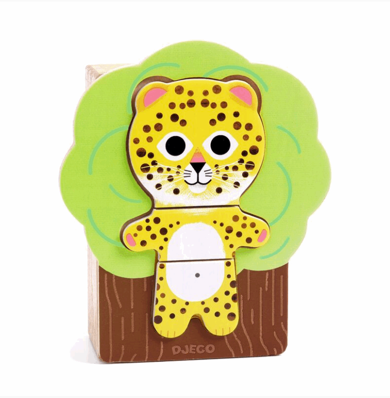 Djeco Animal Arbramix Wooden Puzzle Set 18pc Puzzle