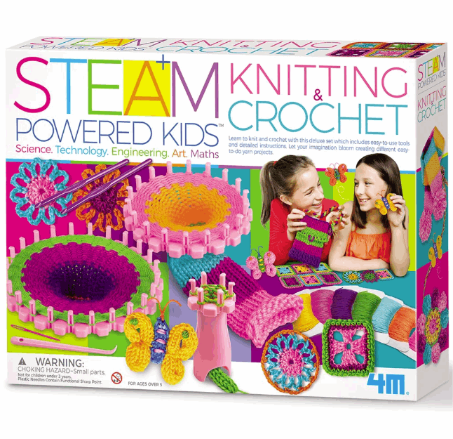 4M STEAMED Powered Kids Knitting & Crochet Art & Craft Kits