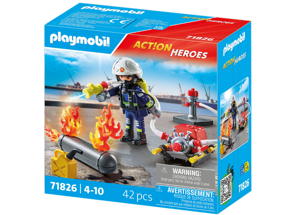 Playmobil Firefighter with Water Pump  71826