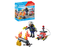 Load image into Gallery viewer, Playmobil Firefighter with Water Pump  71826
