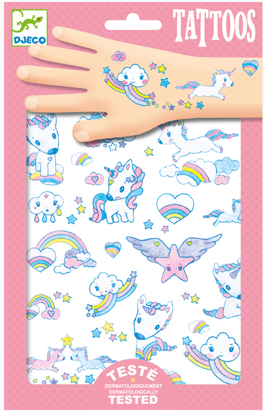 Djeco Temporary Tattoos Unicorns 50pc Art and Craft