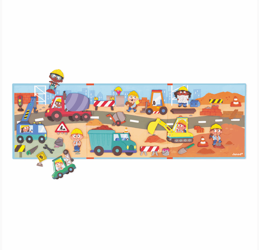 Janod Magnetic Story Building Site Construction Toy