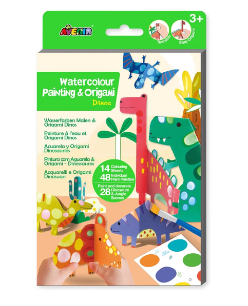 Avenir WaterColour Paint & Origami Dinosaurs Art & Craft Kits