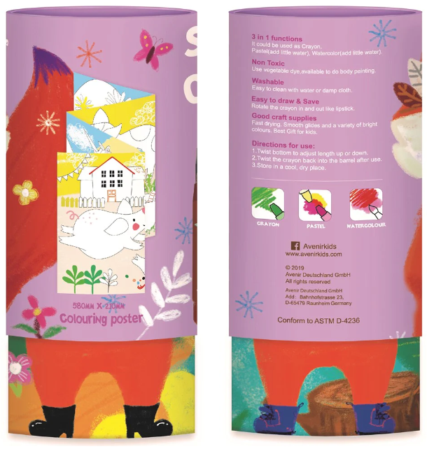 Avenir Silky Crayons Fox Art & Craft