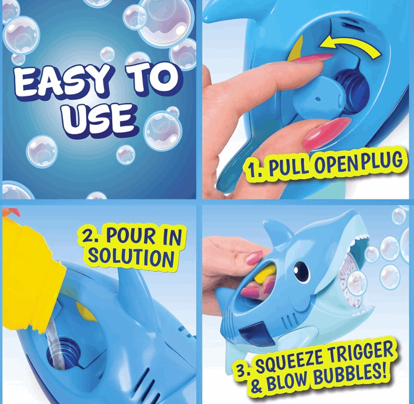MAXX Bubbles Handheld Shark Bubbler bubble blower