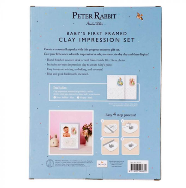 Peter Rabbit Baby Hand/Foot Clay Frame Gift Set Baby Toy
