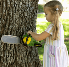 Load image into Gallery viewer, John Deere Motorised Chainsaw power tool toy
